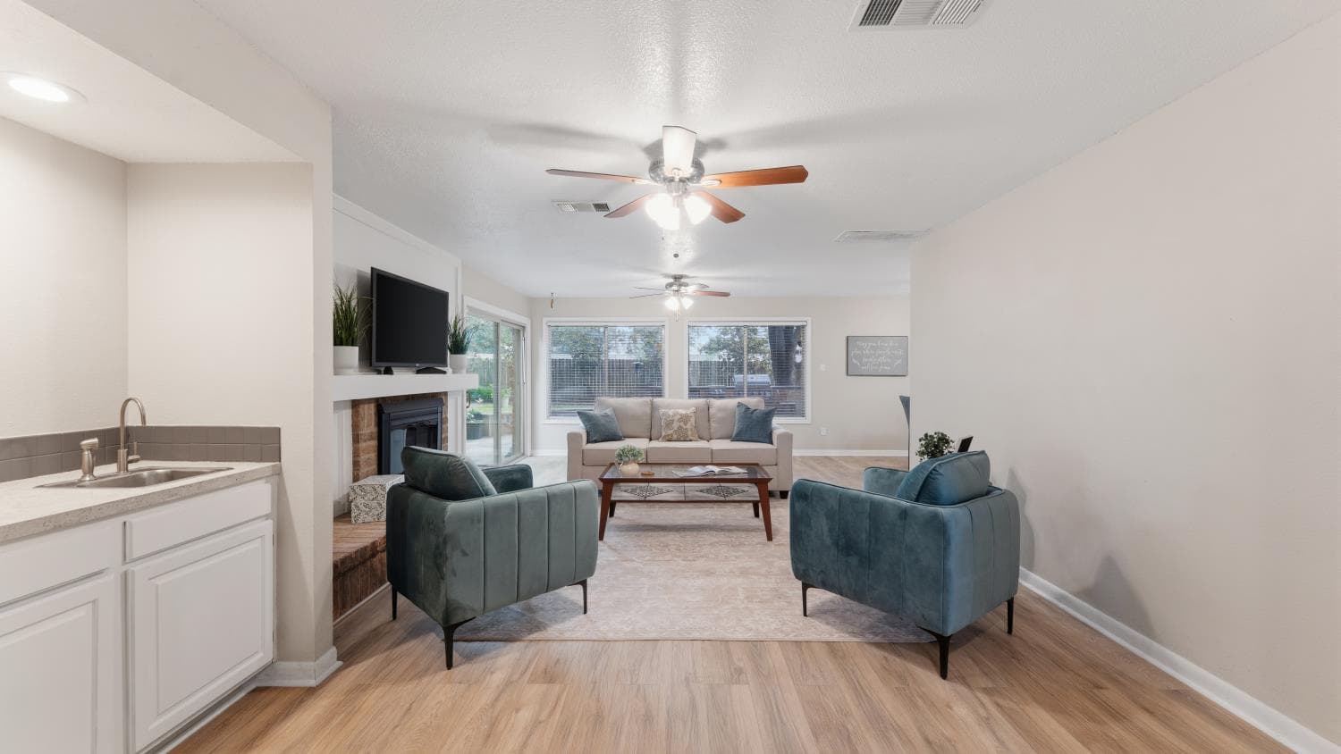 Living room photographed to show the main seating area and sightlines.